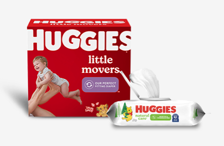 huggies little movers diapers and huggies natural care sensitive wipes combo