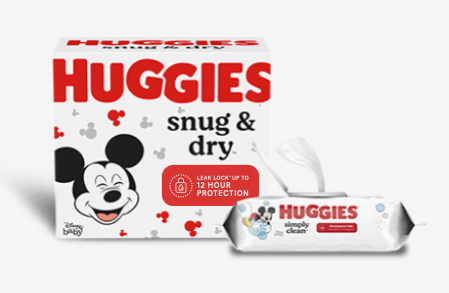 huggies snug and dry diapers and huggies natural care sensitive wipes combo
